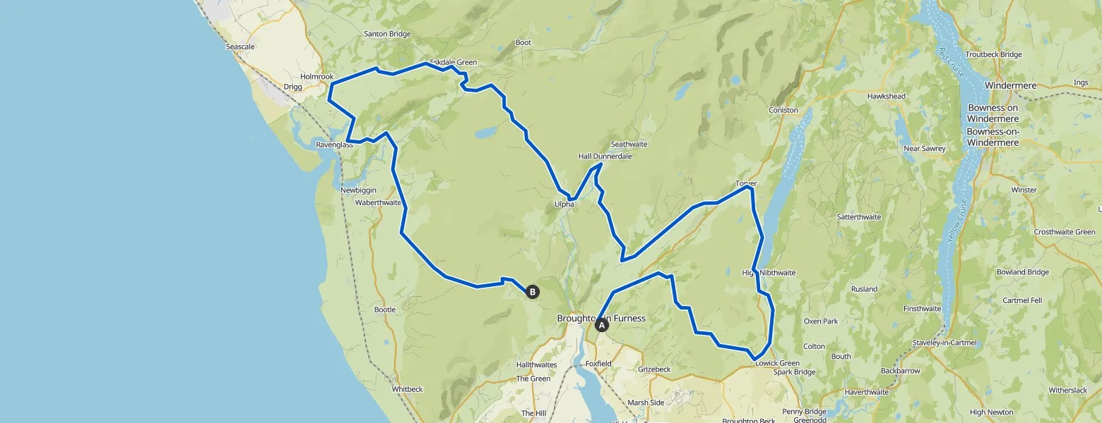 Coniston Water, Ulpha & Birker Fell loop from Broughton in Furness